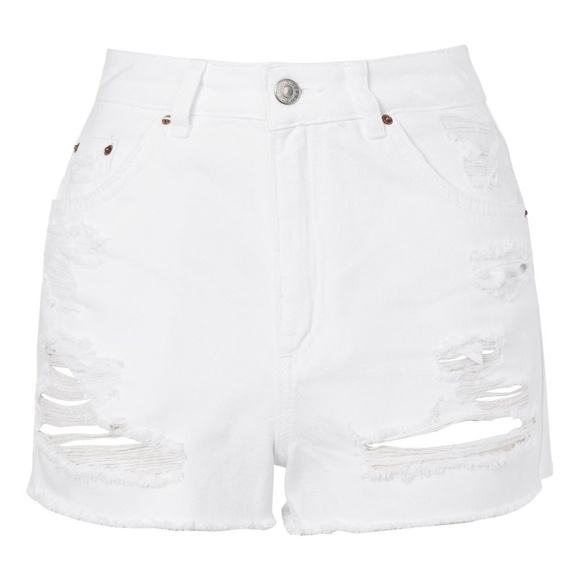 topshop longline denim shorts